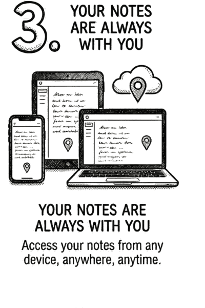 Step 3: Your notes are always with you